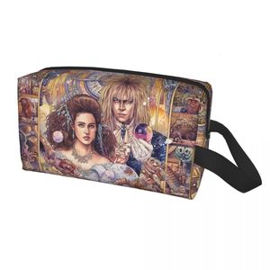 Cosmetische tassen Cases Fantasiefilm Labyrinth cosmetische tas vrouwen kawaii grote capaciteit jareth de goblin king film make -up case opslag toiletische tassen 230811