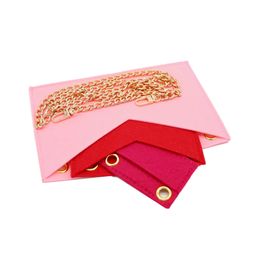 Cosmetische tassen Etuis Vilt organizer handtas Kirigami insteek van 3 met gouden ketting Crossbody tas Pochette Envelope Bag Insert Organizer 231208