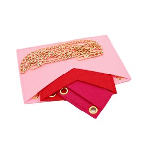 Bolsas de cosméticos Estuches Bolso organizador de fieltro Kirigami inserto de 3 con cadena dorada Bolso bandolera Pochette Envelope Bag Insert Organizador 230421
