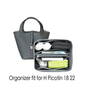 Cosmetische tassen hoesjes voor H Picotin 18 22 Vilten portemonnee organisator inzetstuk met ritssluiting Tote Shaper Draagbare make-up handtassen Binnenopslag 230923