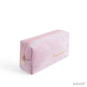 Cosmetische tassen kisten meisjes fluweel organisator cosmetische tas vintage zacht toiletpakket vrouwen reis make -uptassen lippenstift zakje schoonheid case