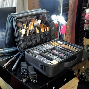 Bolsas de cosméticos Estuches Bolsa de maquillaje de alta calidad Organizador de estuche de maquillaje profesional Bolso Mujer Almacenamiento de gran capacidad 231201