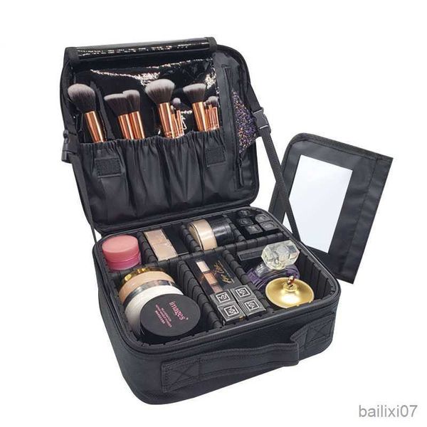 Estuches de bolsas de cosméticos Estuche de maquillaje de alta calidad Bolsa de cosméticos de viaje de marca para mujer Caja de almacenamiento de maquillaje portátil para mujer Herramienta de uñas