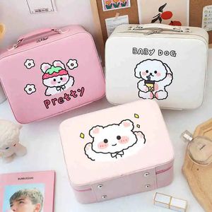 Cosmetic Bags Cases Ins Kawaii Pastel organisateur pour cosmétiques mignon grande capacité maquillage boîte de rangement voyage Portable fille femmes sacs à cosmétiques cas 231122