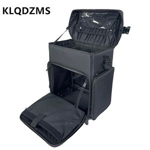 KLQDZMS Valise en tissu Oxford de grande capacité pour femme avec roulettes roulantes pour cosmétiques professionnels, sac de maquillage pour ongles 230919