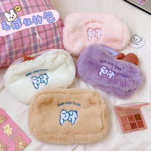 Bolsas de cosméticos estuches coreanos Ins oso perro mujer bolsa japonesa lindo lápiz pluma maquillaje almacenamiento organizador bolsa para estudiantes niñas