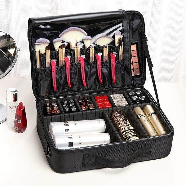 Sacs à cosmétiques Cas Kits de maquillage de grande capacité Sac cosmétique de voyage pour femmes Portable Cosmet Beauty Case Nail Tool Valises Organisateur de rouge à lèvres 230925