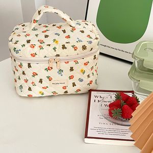 Bolsas de cosméticos Estuches Liberty Quilting Algodón Bolsa de maquillaje Mujeres Cremallera Organizador Caja de tela grande Lindo Maquillaje Monedero Estuche de artículos de tocador portátil 230316