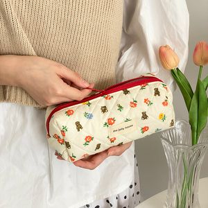 Trousse de maquillage Liberty Quilting Trousse de maquillage en coton doux pour femmes Zipper Organisateur de cosmétiques Petite pochette de maquillage mignonne Trousse de toilette pour stylo portable 230510