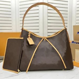 Bolsos de cosméticos Estuches bolso de mano de diseñador para hombres CARRYALL MM Totes de cuero con una billetera con cremallera Marrón Gran capacidad BOLSOS de compras Mejor calidad