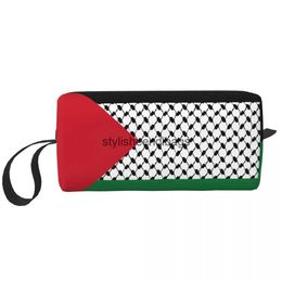 Cosmetische tassen cases Palestijnse tas dames make -up hatta keffiyeh patroon reizen dagelijkse toiletorganisator merch H240504