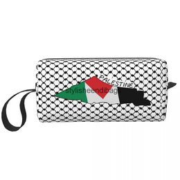 Bolsas cosméticas Cajas de la bandera palestina Bag de maquillaje para mujer Keffiyeh Travel Zipper Watard H240504