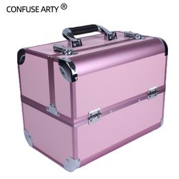 Cosmetische tassen kisten draagbare cosmetische tas koffers make -up schoonheid professionele multi -functie cosmetologie tattoo wenkbrauw leraar manicure case 230519