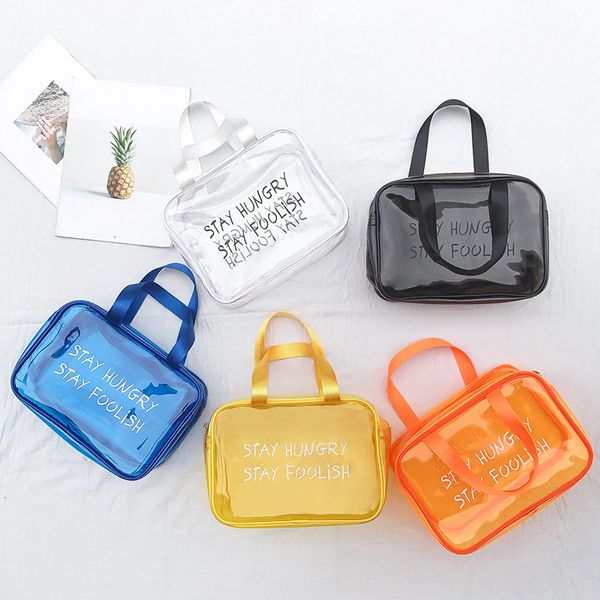 Bolsas de cosméticos, estuches, bolsa de lavado portátil, bolsa de baño de PVC, impermeable, transparente, bolsa de playa para fitness, bolsa de natación, bolsa de maquillaje