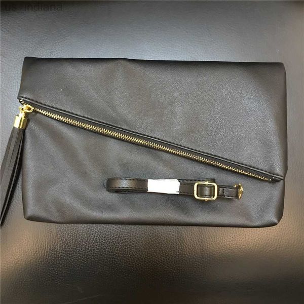 Bolsas de cosméticos Estuches Bolso de PU Bolso de hombro con borla de patrón vintage Bolso de maquillaje azul marino opción de colores negros Z230728