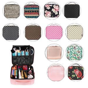 Sacs à cosmétiques étuis en cuir PU étui professionnel marque boîte de rangement voyage maquillage organisateur beauté ongles outil valise pour les femmes