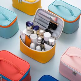Sacos cosméticos casos pu portátil caso de maquiagem grande caixa de armazenamento saco de maquiagem caixa de armazenamento cosmético avançado 231108