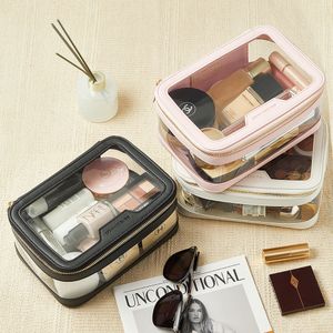 Cosmetische tassen etuis Rownyeon doorzichtig make-uptasje toilettas reistrein draagbare organizer transparant zwart 230824