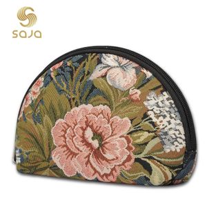 Cosmetische tassen hoesjes SAJA Make-uptas voor dames Tapestry Cosmetische tas Reispioen Bloemenopslag Organizer Pouch Portemonnee Schoonheid Make-up tas voor dames 231219