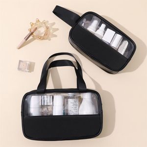 Estuches para cosméticos Estuches de almacenamiento Organizador de artículos de tocador Bolsa de viaje de PVC a prueba de agua Estuche de maquillaje con cremallera transparente portátil FemaleCosmetic