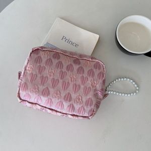 Bolsas de cosméticos Estuches Verano Floral Pequeño Viaje Fresco Bolsa de cosméticos Mujer Embrague Bolsas de lavado Moda Flor Mujeres Maquillaje Almacenamiento Bolsas de aseo 230324