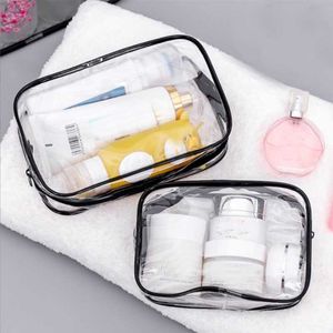 Cosmétique Sacs Cas Transparent Cosmétique Sac PVC Femmes Fermeture Éclair Clair Maquillage Sacs Beauté Cas Voyage Maquillage Organisateur De Stockage De Bain Trousse De Toilette Z0504