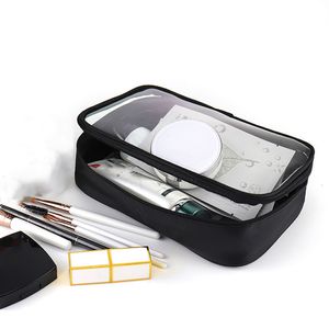 Sacs à cosmétiques Cas Femmes Trousse De Maquillage Étanche Clair PVC Voyage Cas Maquillage Kit pour Hommes Brosse De Toilette Organisateur Pochette 230329