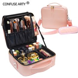 Bolsas de cosméticos Estuches Mujeres Maquillaje Bolsa de gran capacidad Salón de belleza Tatuajes Nail Art Tool Bin Case 230421