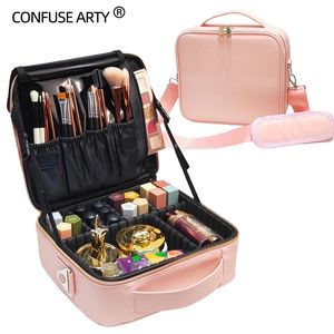 Bolsas de cosméticos Estuches para mujer Maquillaje Bolsa de cosméticos de gran capacidad Salón de belleza Tatuajes Nail Art Tool Bin Case 231207