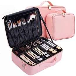 Cosmetische tassen kisten vrouwen professionele koffer make -updoos maken tas organisator opslagcase ritssluiting big grote toilethal wast schoonheid pouch 230421