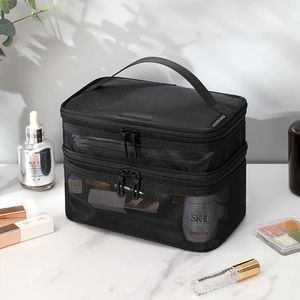 Estuches para bolsas de cosméticos Neceser para mujer Malla transparente Ideal para kit de maquillaje y artículos de tocador para viajes Éxito en ventas Bolsa organizadora de maquillaje 231202