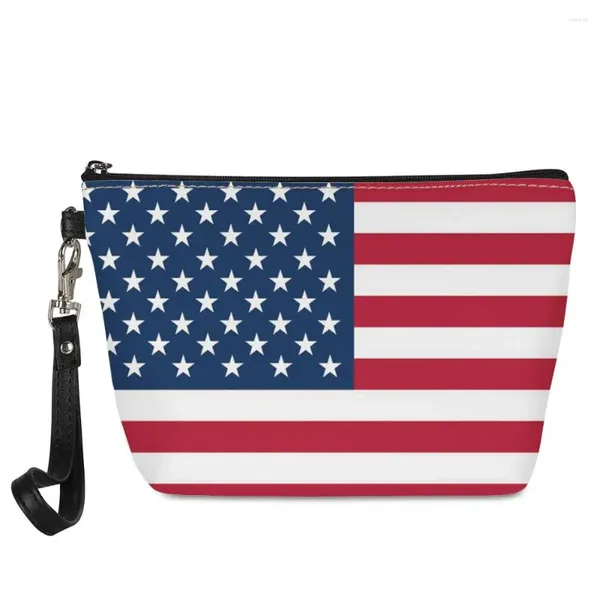 Sacs à cosmétiques classique USA UK Cuba drapeau imprimé maquillage pour femmes décontracté femme dames trousse de maquillage lavage pochette de toilette