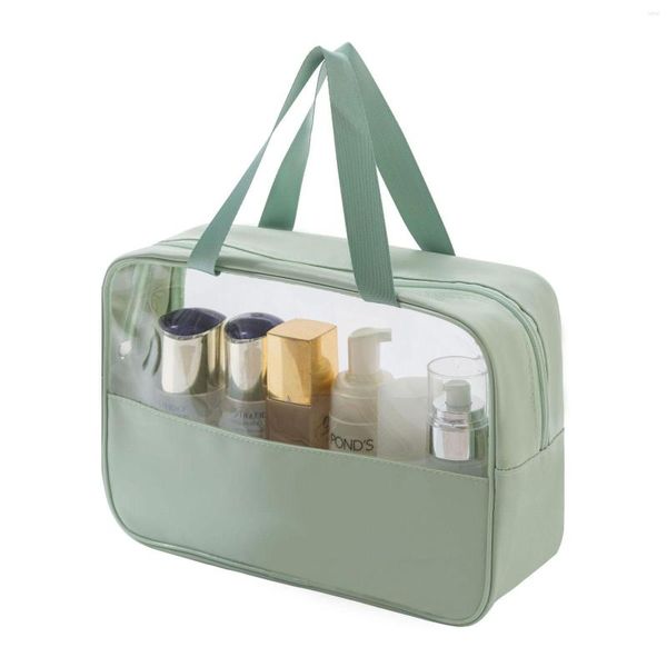 Sacs à cosmétiques, sac transparent pour sac à main, pochette de maquillage étanche en PU avec étui de rangement à fermeture éclair, trousse de toilette, maison, école, voyage