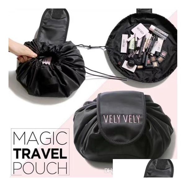 Sacs Cosmétiques Creative Lazy Bag Grande Capacité Portable Dstring Stockage Artefact Magique Pochette De Voyage Simple Drop Delivery Santé Beau Dhiaw