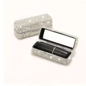 Cosmetische tassen Creatieve lippenstifttas Emmervormige mode Lipglossopslag Luxe prachtige beschermhoes met spiegel Dames