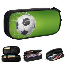 Bolsas cosméticas Caso de fútbol de fútbol creativo Bolas verdes Sports Lápiz Soportista Estudiante Gran capacidad Escuela de papelería