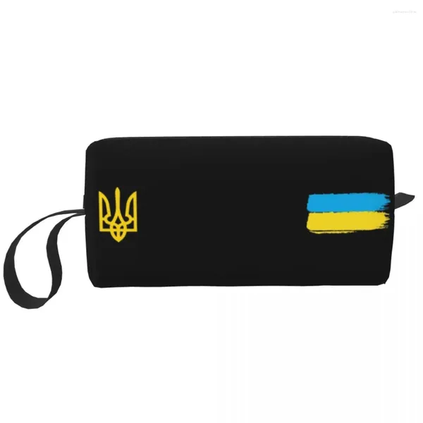 Sacs de cosmétique Choseurs personnalisés Ukraine Travel Sac Femmes Ukrainian Flag Toolitry Maquillage Organisateur Lady Beauty Storage Dopp Kit