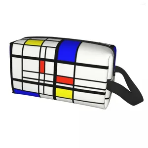 Cosmetische tassen op maat De Stijl Piet Mondriaan toilettas Dames moderne kunst make-up organisator Lady Beauty opslag Dopp Kit Case