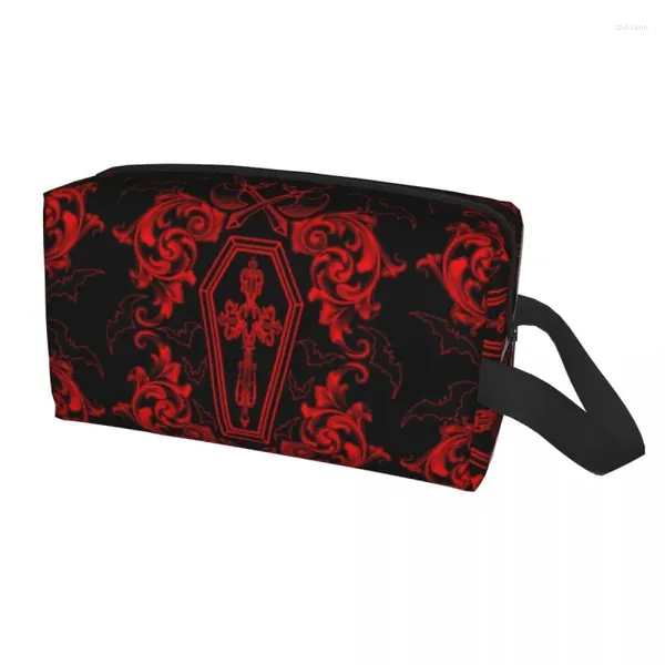 Bolsas de cosméticos Bolsa de viaje de vampiro gótico personalizado Mujeres Halloween Mansión embrujada Maquillaje Organizador de artículos de tocador Lady Beauty Storage Dopp Kit