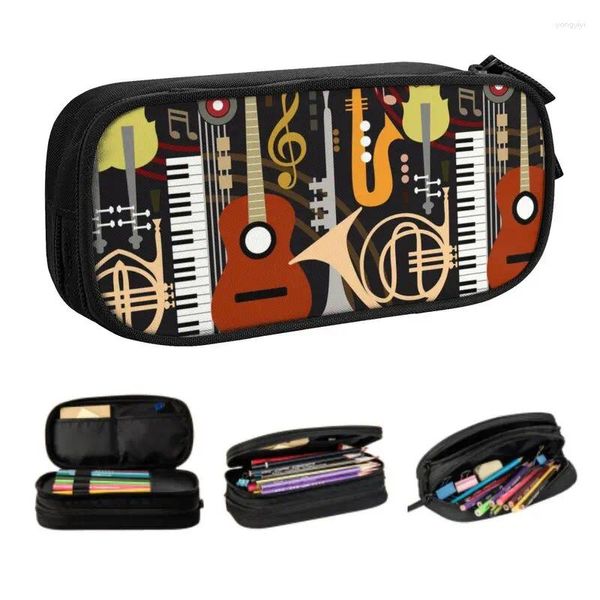 Sacs de cosmétiques Instruments musicaux personnalisés CURS CURS CURS GROS GUBLES BARCHES PROPATION NOTES MUSICALES SAG ACCESSOIRES D'ÉCOLE