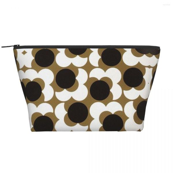 Neceser de papel pintado personalizado de Orla Kiely, neceser de flores para mujer, organizador de maquillaje Retro Floral, estuche de Kit Dopp de almacenamiento de belleza para mujer