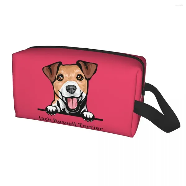 Sacs de cosmétique Chien de piés personnalisé Jack Russell Terrier Toitrage Sac pour femmes Animal Animal Organisateur de rangement pour femmes