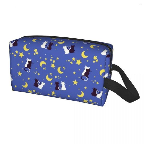 Bolsas de cosméticos personalizadas Sailors Moon neceser para mujeres gatitos organizador de maquillaje señoras belleza almacenamiento Dopp Kit estuche