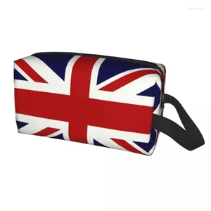 Bolsas de cosméticos con bandera de Union Jack del Reino Unido, neceser personalizado para mujer, organizador de maquillaje, estuche Dopp de almacenamiento de belleza para mujer