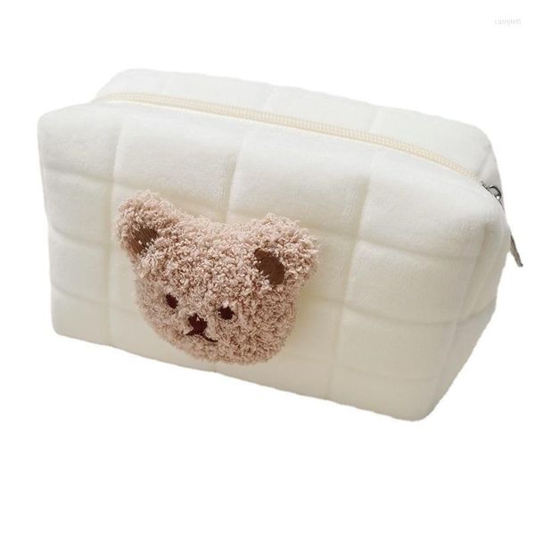 Sacs à cosmétiques mignon ours bébé trousse de toilette maquillage Portable pochette à couches articles organisateur réutilisable coton Cluth pour maman