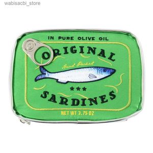 Cosmetische tassen schattige ingeblikte sardines stijl badtas wastas tas creatieve pu handbag cosmetische tassen draagbare make -uptas opbergtas voor reizen l49
