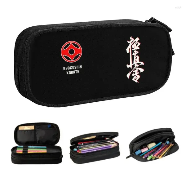 Sacs de cosmétiques Coucheur karaté Kyokushin pour filles garçons arts martiaux personnalisés Boîte à sac de stylo de grande capacité Supplies scolaires