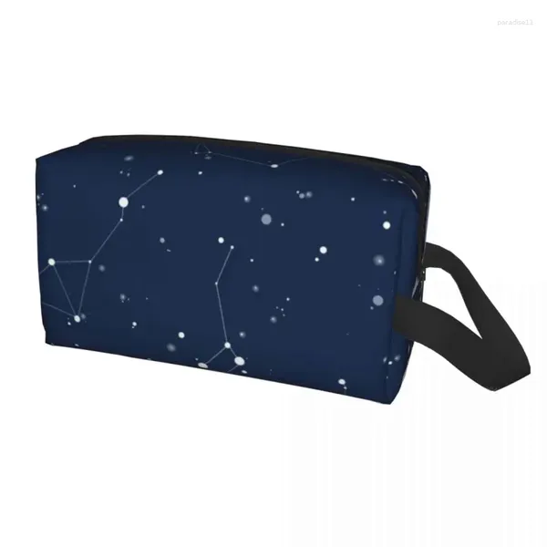 Bolsas de cosméticos Lindo Azul Marino Noche Cielo Viaje Neceser Mujeres Espacio Galaxy Maquillaje Belleza Almacenamiento Dopp Kit