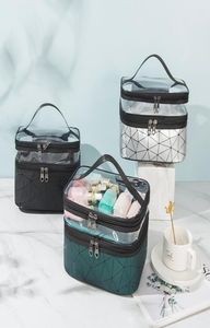 Cosmetische tassen Designer PU Beauty Bag Luxuremerk Large capaciteit Plaid Patroon Make -up opbergdoos voor vrouwelijke meid Travel7827258