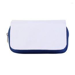 Sacs à cosmétiques DHL50pcs Sublimation DIY Blanc Blanc Polyester Double Couche Flap Cover Bag